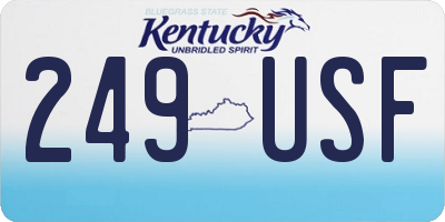 KY license plate 249USF