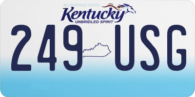 KY license plate 249USG