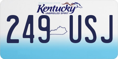 KY license plate 249USJ