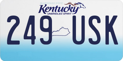 KY license plate 249USK