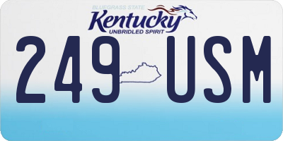 KY license plate 249USM