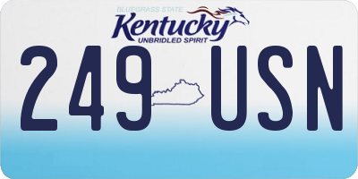 KY license plate 249USN