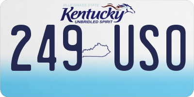 KY license plate 249USO