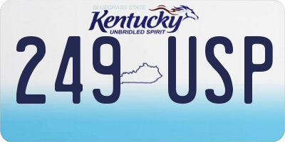 KY license plate 249USP
