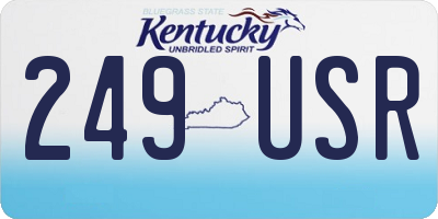 KY license plate 249USR