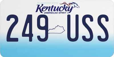 KY license plate 249USS