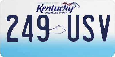 KY license plate 249USV