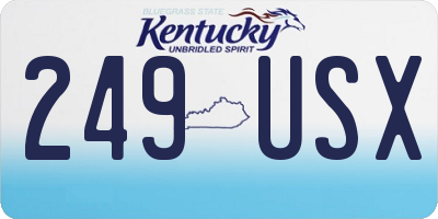 KY license plate 249USX