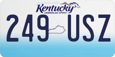 KY license plate 249USZ