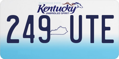 KY license plate 249UTE