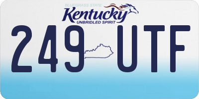KY license plate 249UTF