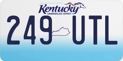 KY license plate 249UTL