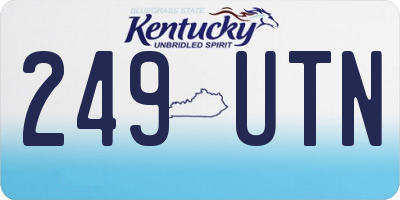 KY license plate 249UTN