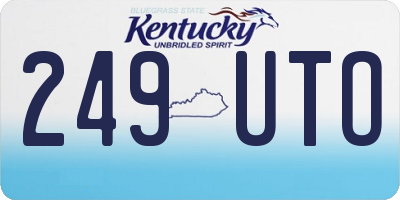 KY license plate 249UTO