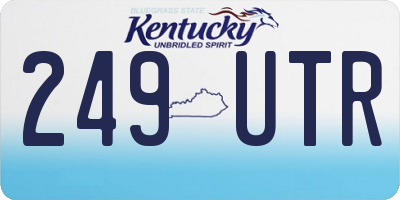 KY license plate 249UTR