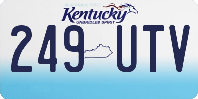 KY license plate 249UTV
