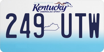 KY license plate 249UTW