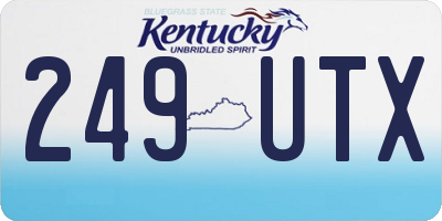 KY license plate 249UTX
