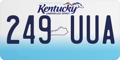 KY license plate 249UUA