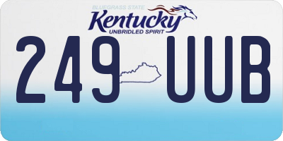 KY license plate 249UUB