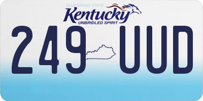 KY license plate 249UUD