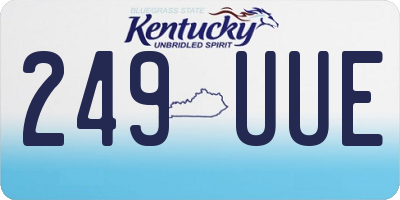 KY license plate 249UUE