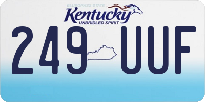 KY license plate 249UUF