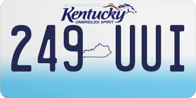 KY license plate 249UUI