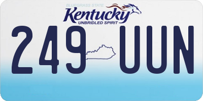 KY license plate 249UUN