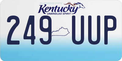 KY license plate 249UUP