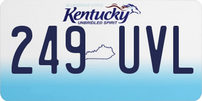 KY license plate 249UVL