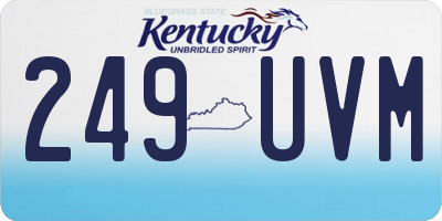 KY license plate 249UVM