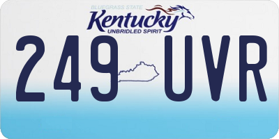KY license plate 249UVR