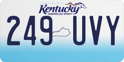 KY license plate 249UVY
