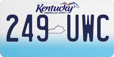 KY license plate 249UWC