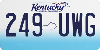 KY license plate 249UWG