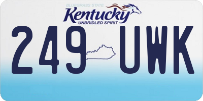 KY license plate 249UWK