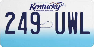 KY license plate 249UWL