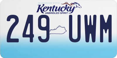 KY license plate 249UWM