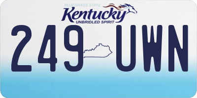 KY license plate 249UWN