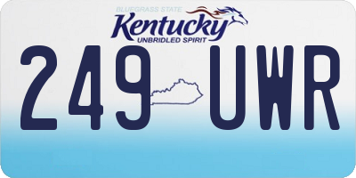 KY license plate 249UWR