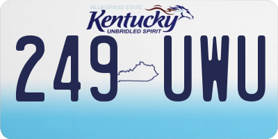 KY license plate 249UWU
