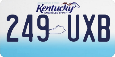 KY license plate 249UXB