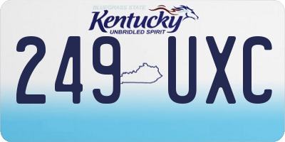 KY license plate 249UXC