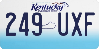 KY license plate 249UXF