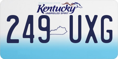 KY license plate 249UXG