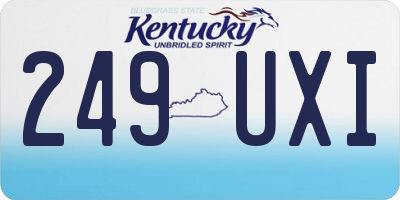 KY license plate 249UXI