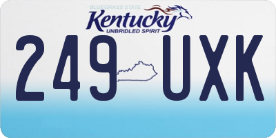 KY license plate 249UXK
