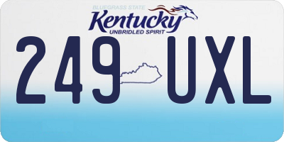 KY license plate 249UXL