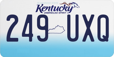 KY license plate 249UXQ